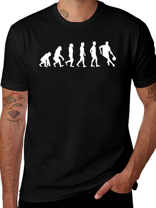 Evolution Basketball Graphic Tee - Black Cotton Shirt