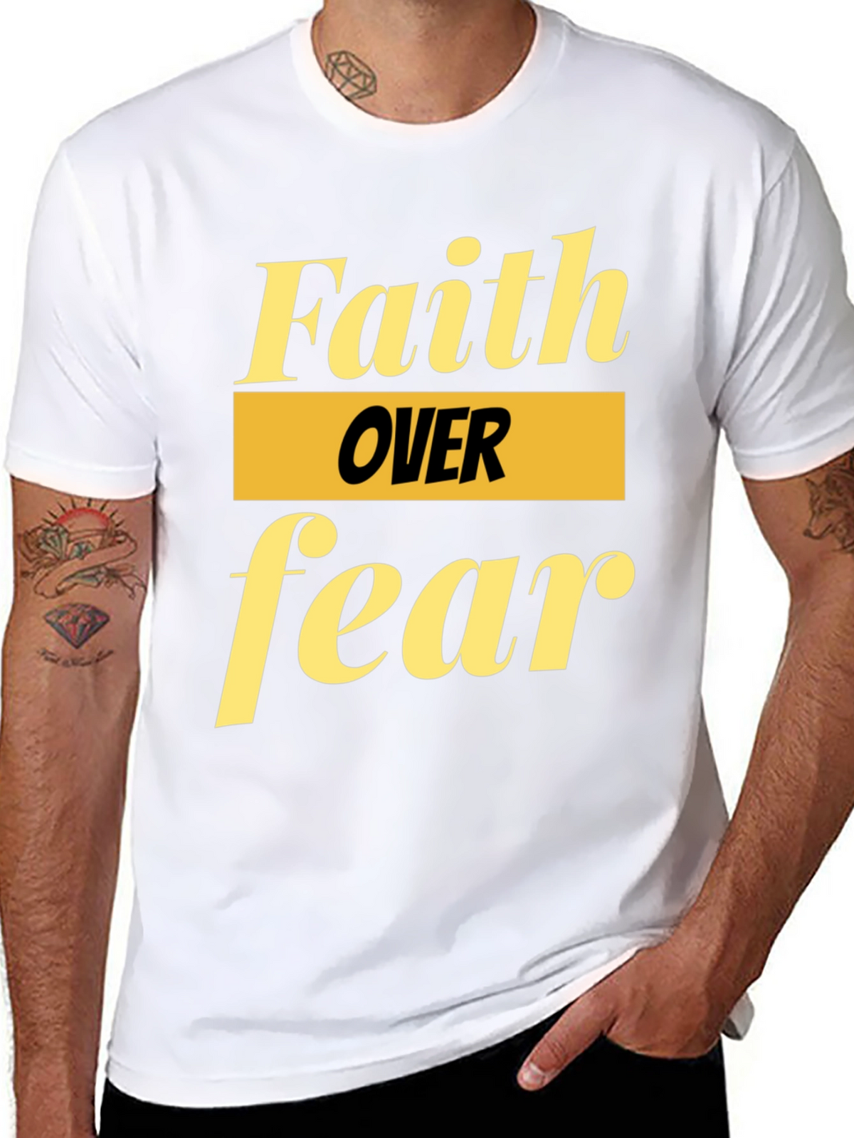 Faith Over Fear Graphic Tee - Inspirational Black T-Shirt