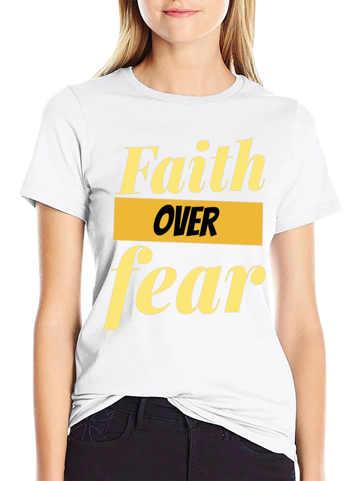 Faith Over Fear Graphic Tee - Inspirational Black T-Shirt