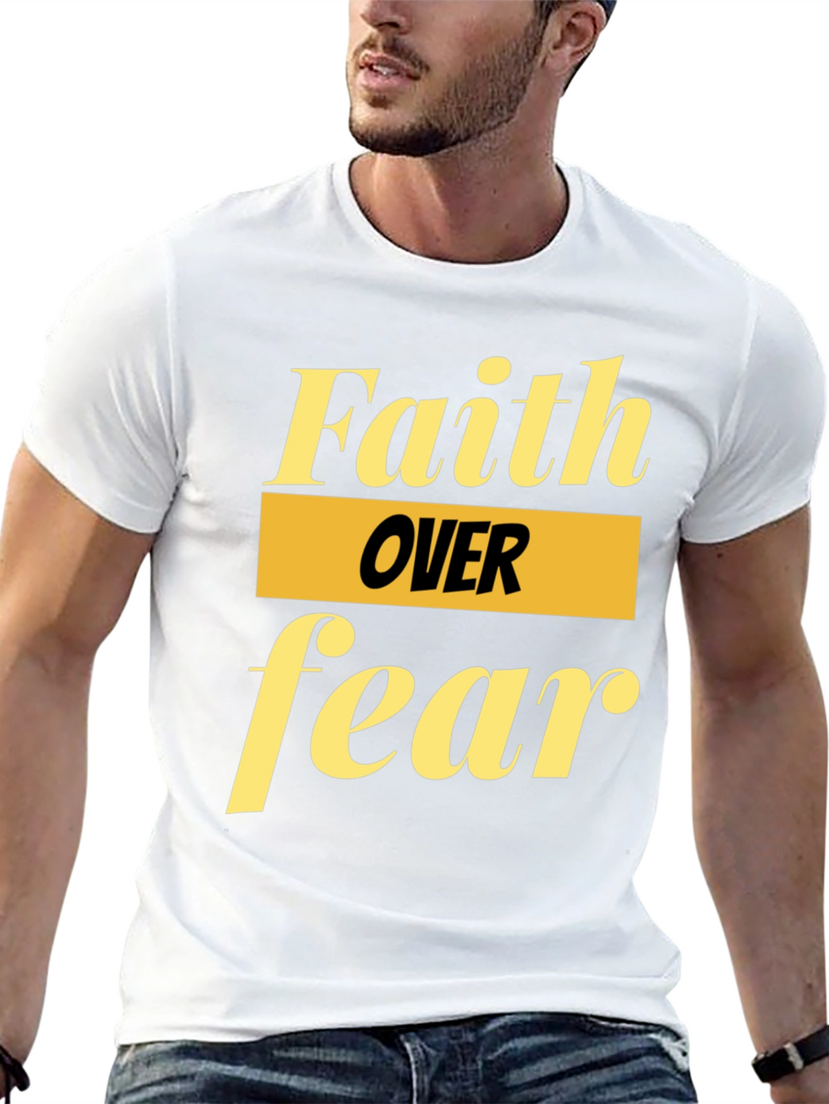 Faith Over Fear Graphic Tee - Inspirational Black T-Shirt
