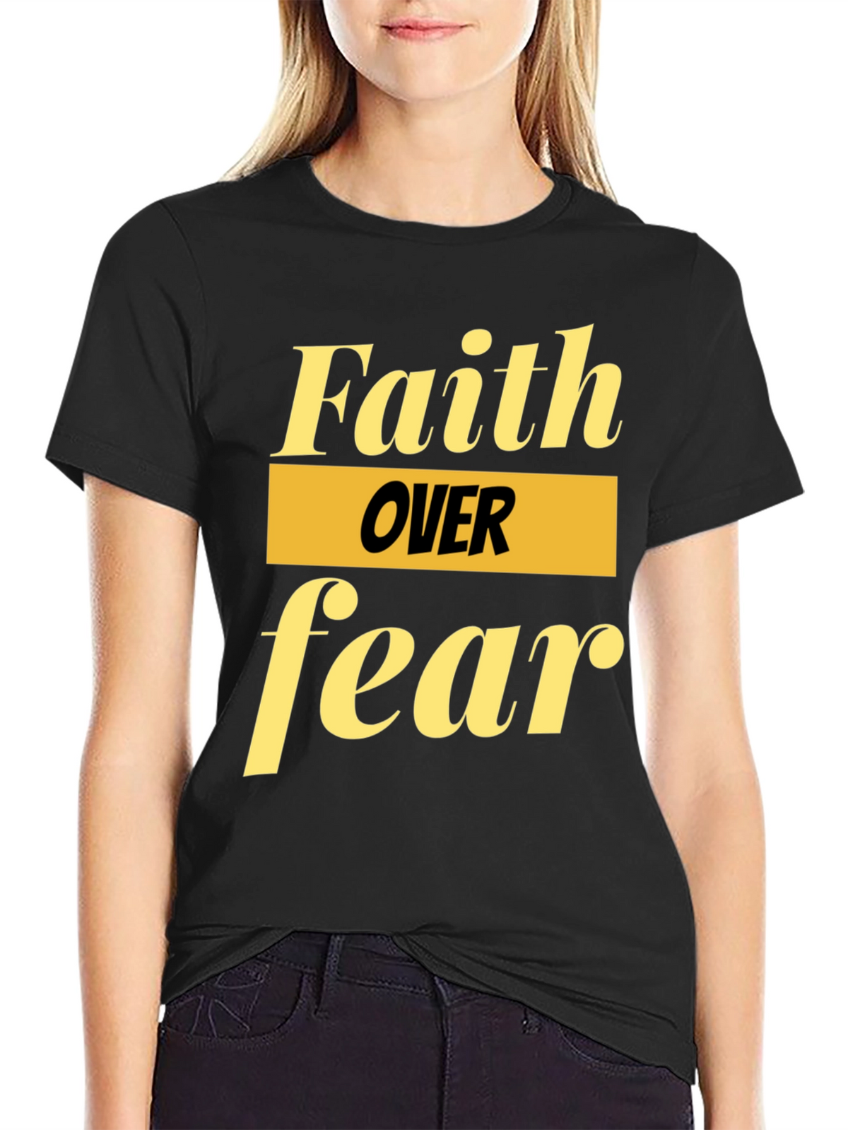 Faith Over Fear Graphic Tee - Inspirational Black T-Shirt