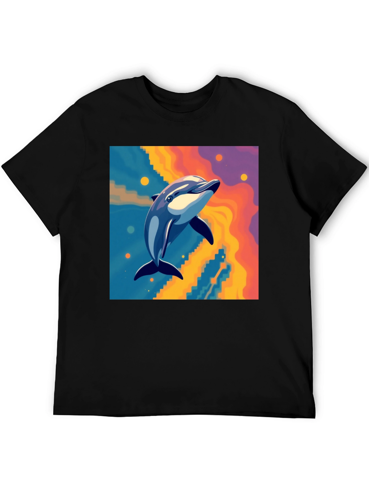 Dolphin Graphic Tee - Vibrant Art Print