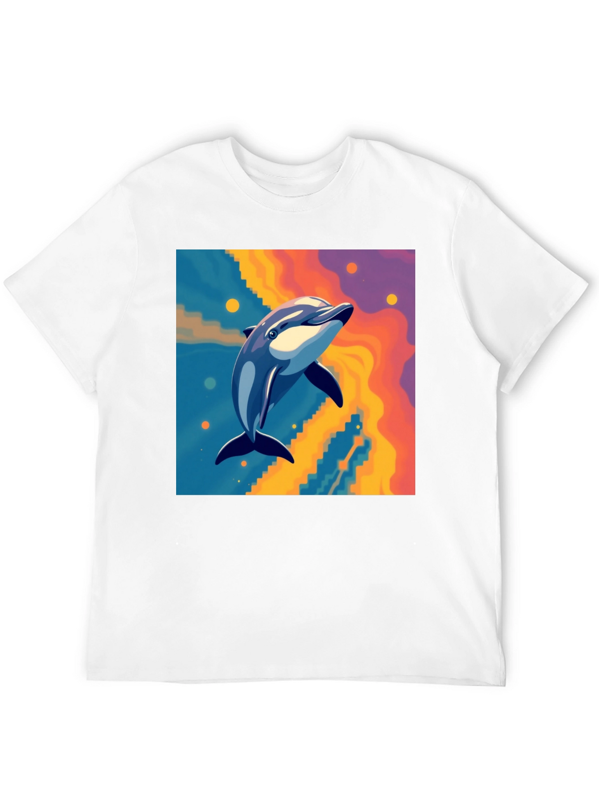 Dolphin Graphic Tee - Vibrant Art Print