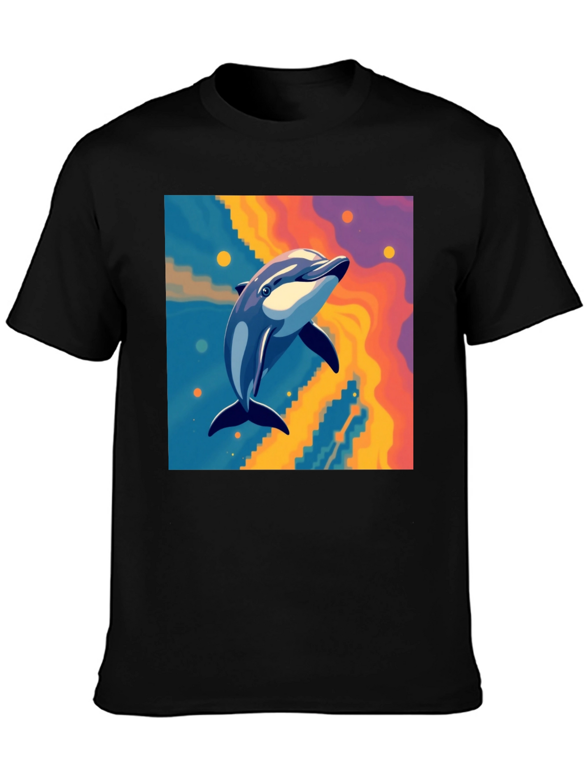 Dolphin Graphic Tee - Vibrant Art Print
