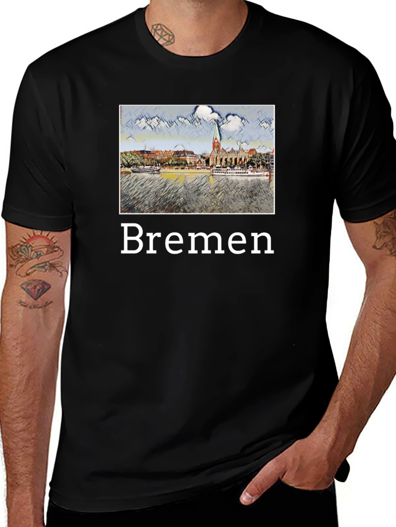 Bremen Cityscape Graphic T-Shirt