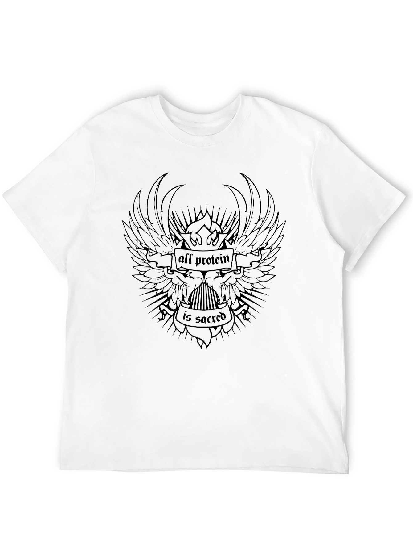 All Protein is Sacred Black Graphic Tee