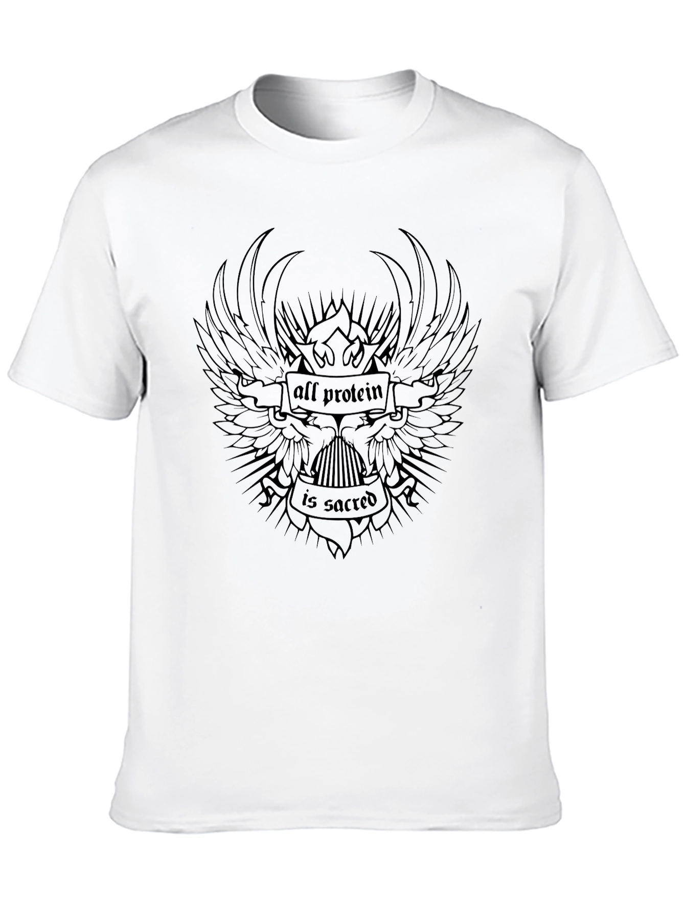 All Protein is Sacred Black Graphic Tee