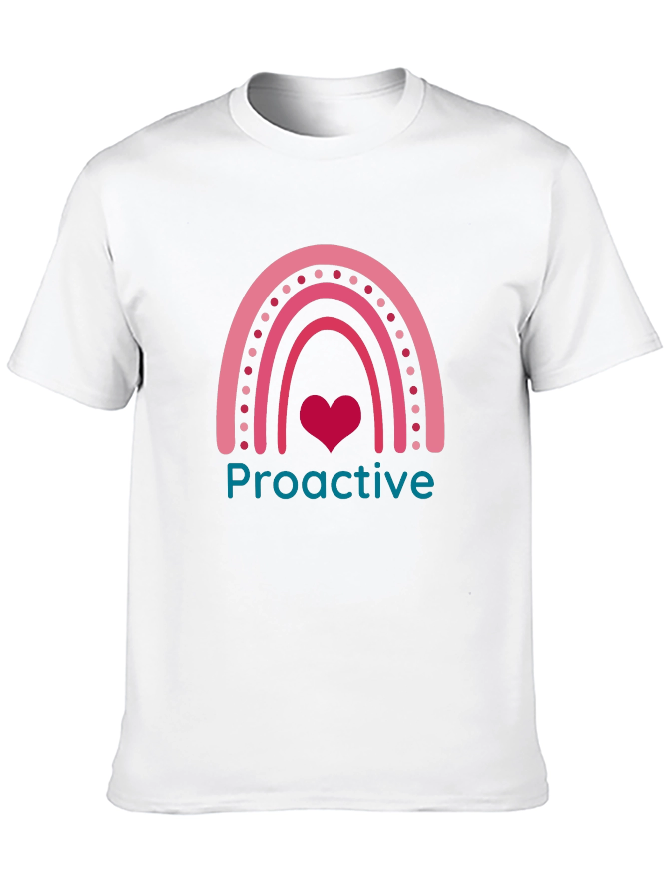 Proactive Rainbow Heart Graphic Tee - Black Unisex T-Shirt