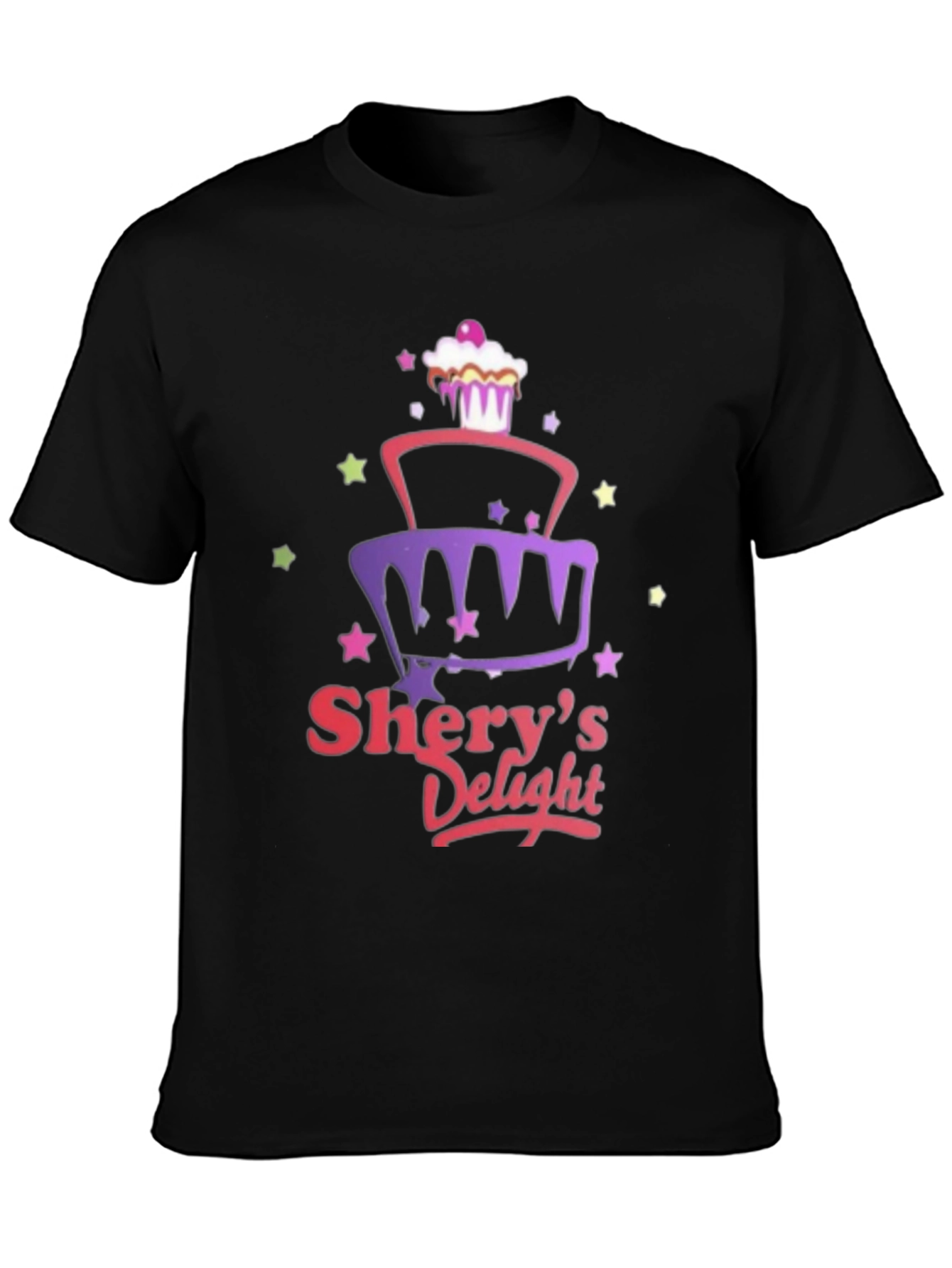 Sherys Delight Cake Graphic Black T-Shirt