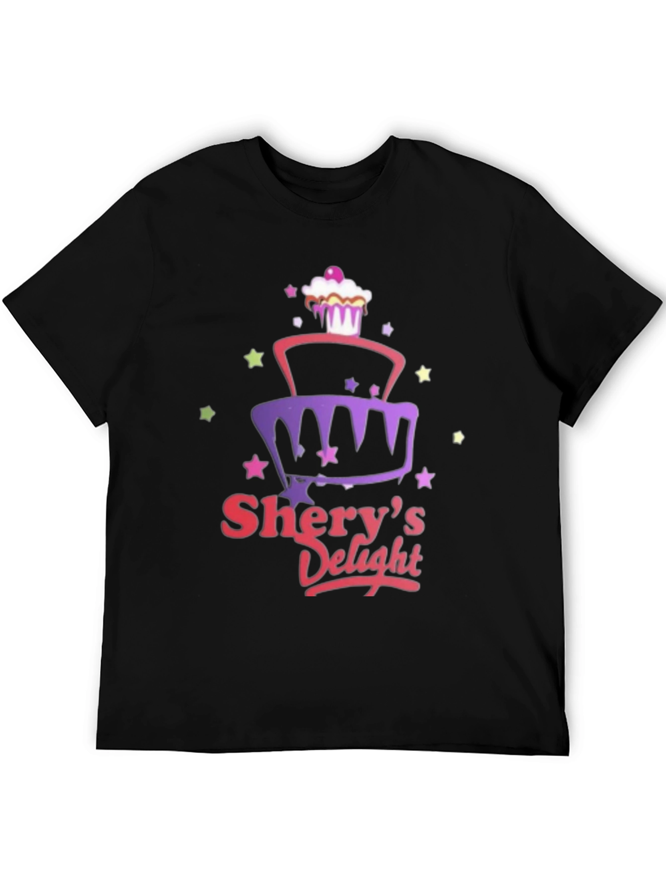 Sherys Delight Cake Graphic Black T-Shirt