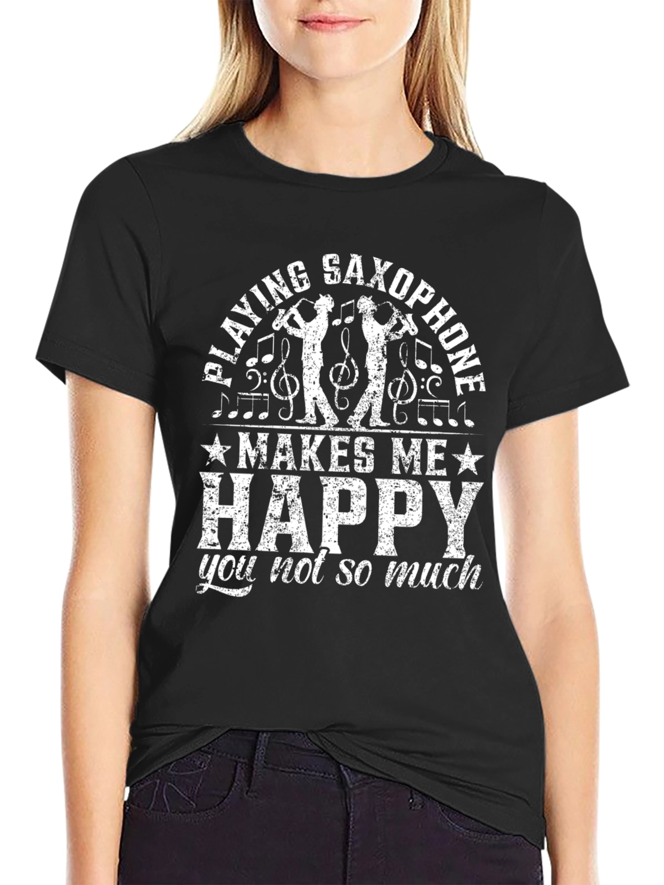 Saxophone Lover T-Shirt: Makes Me Happy