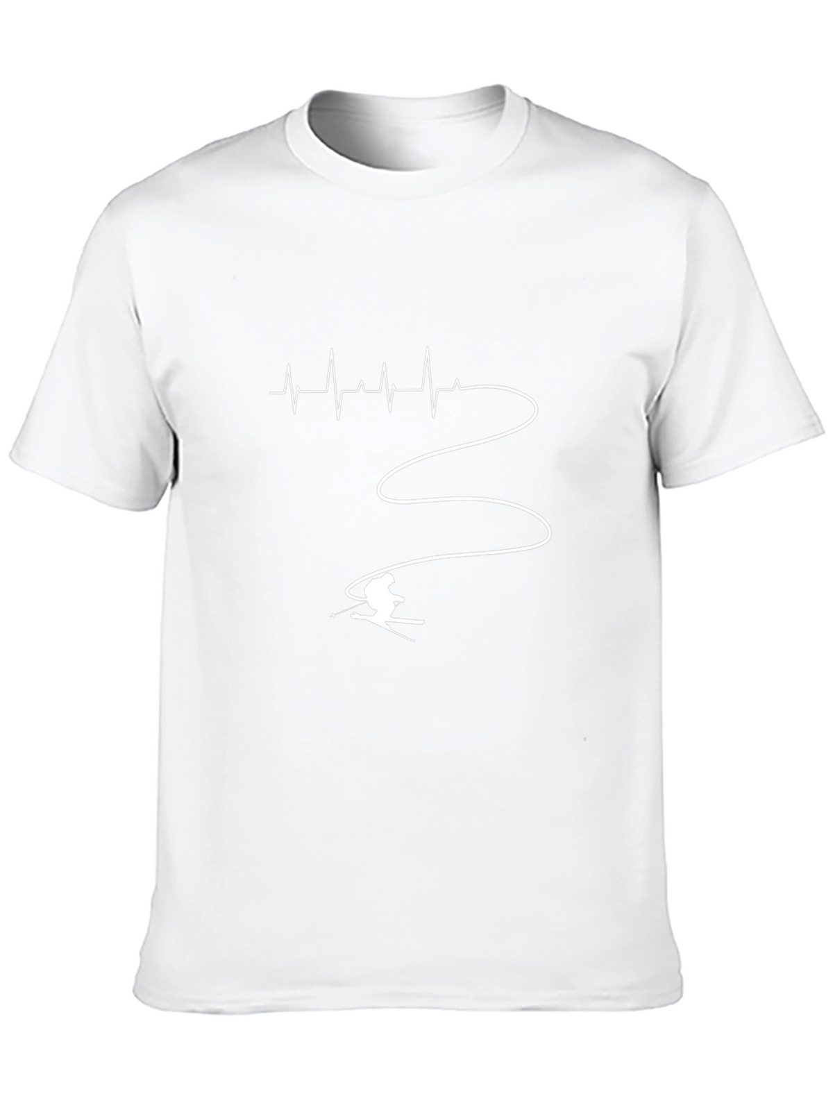 Ski Heartbeat T-Shirt - Black Cotton Tee