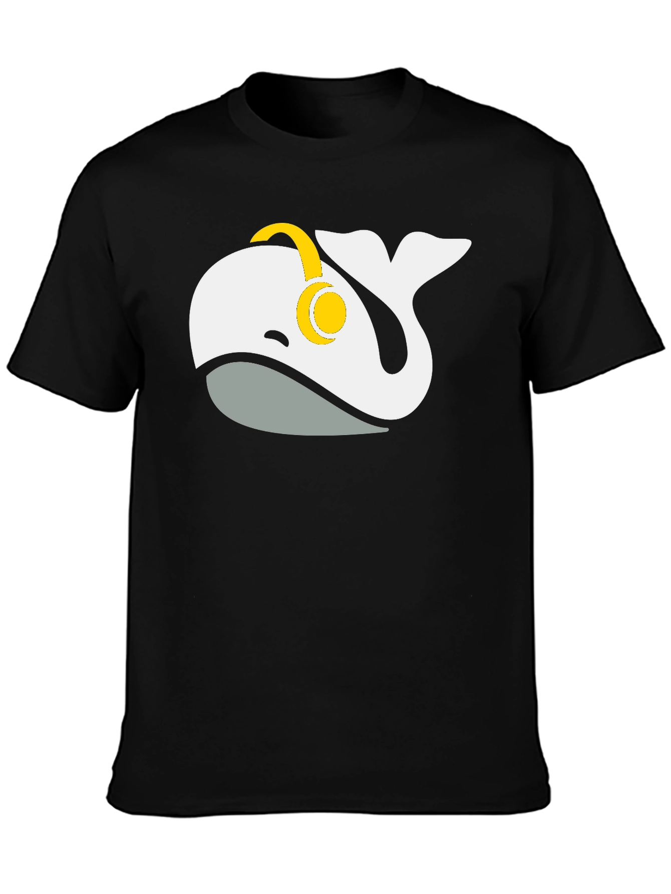 Whale Music Lover T-Shirt - Black Cotton Blend