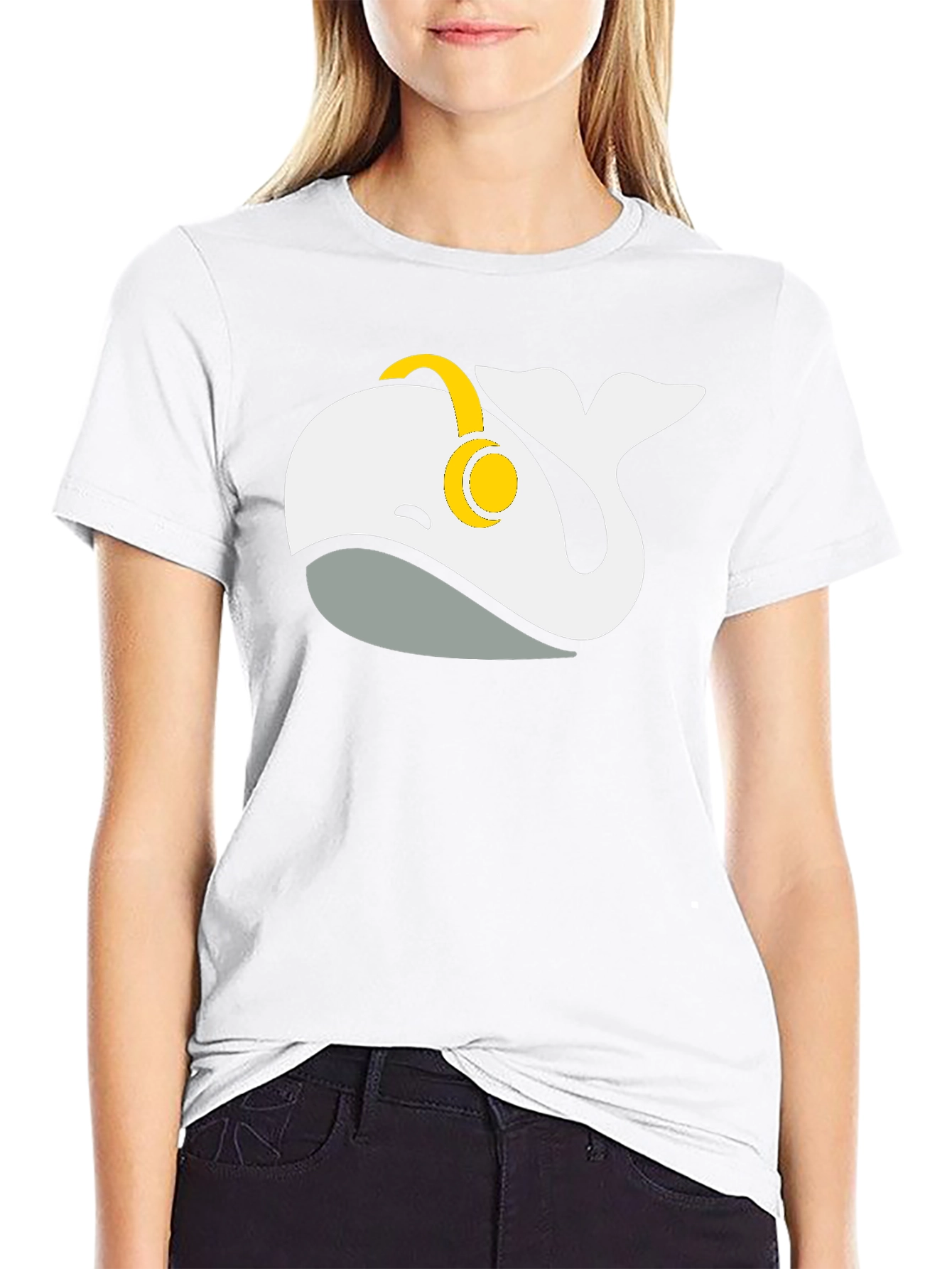 Whale Music Lover T-Shirt - Black Cotton Blend