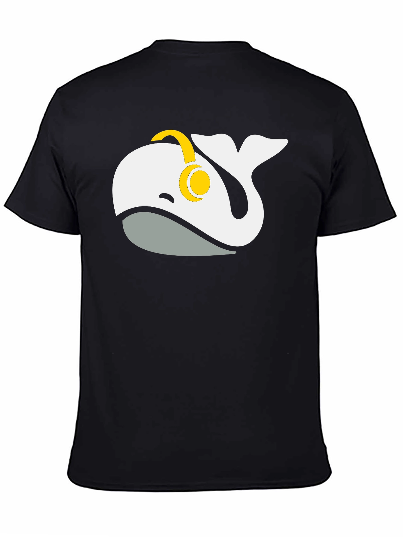 Whale Music Lover T-Shirt - Black Cotton Blend
