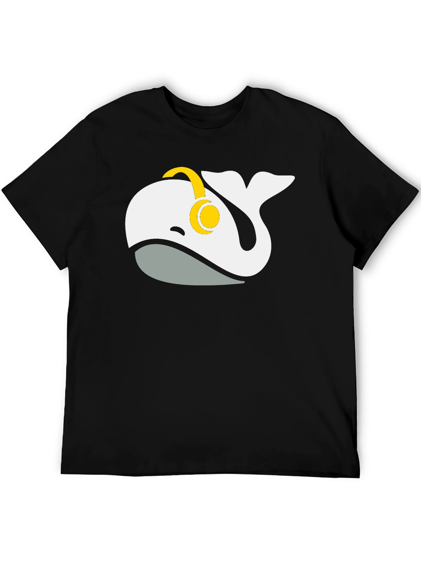 Whale Music Lover T-Shirt - Black Cotton Blend