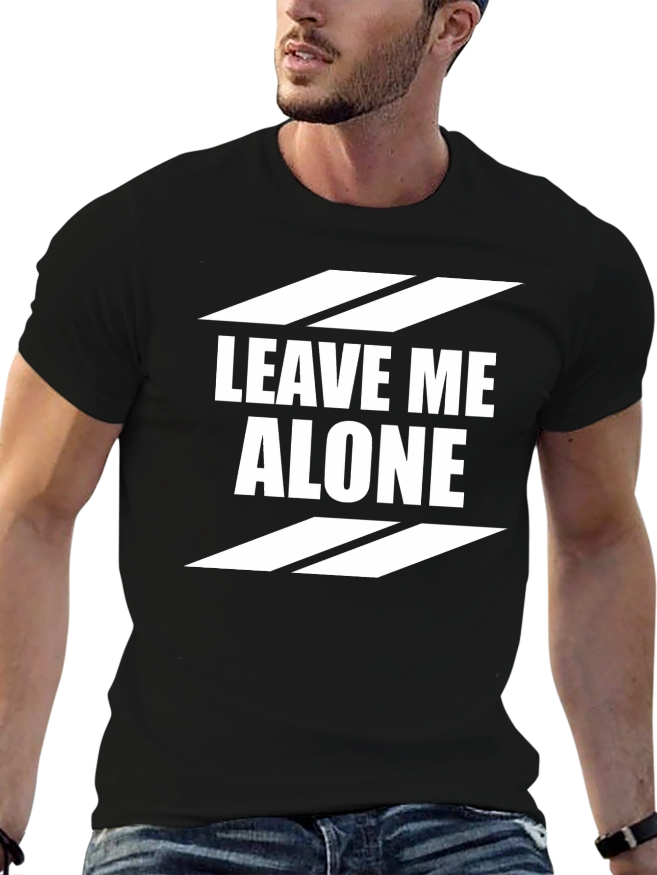 Leave Me Alone Graphic T-Shirt - Black