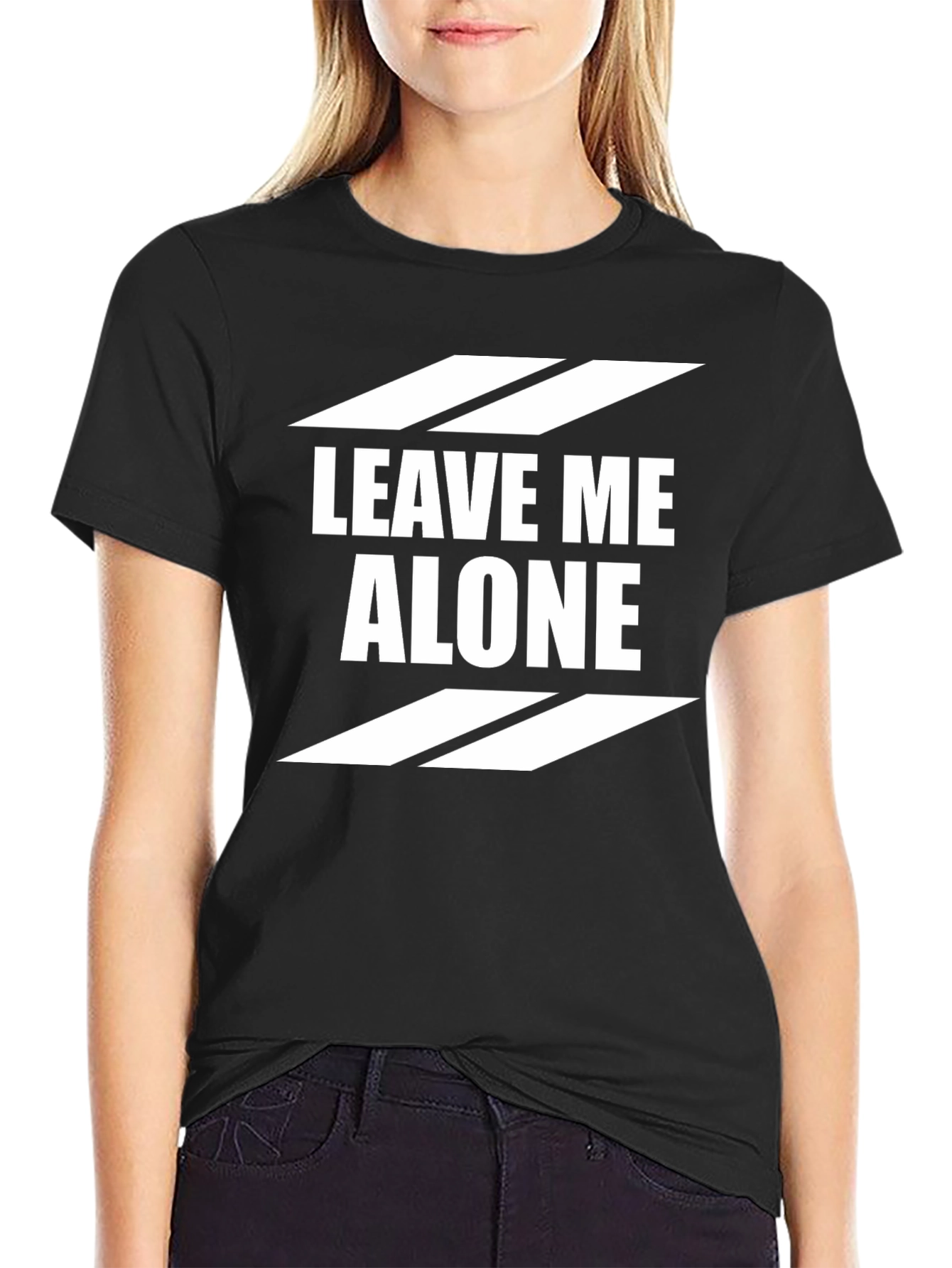 Leave Me Alone Graphic T-Shirt - Black