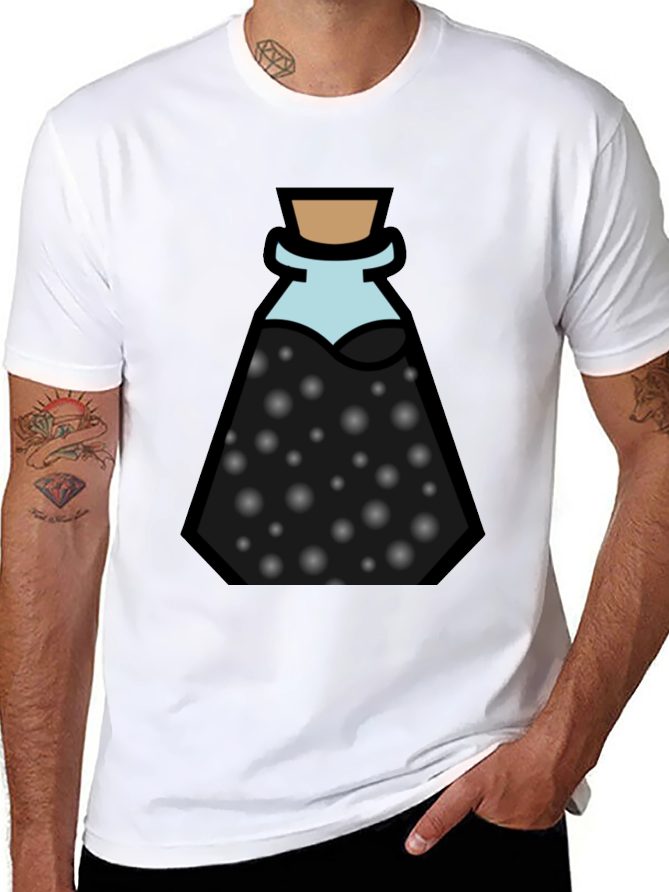 Potion Bottle Graphic Black T-Shirt