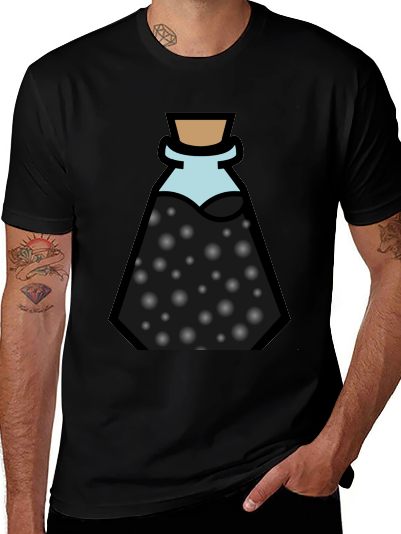 Potion Bottle Graphic Black T-Shirt