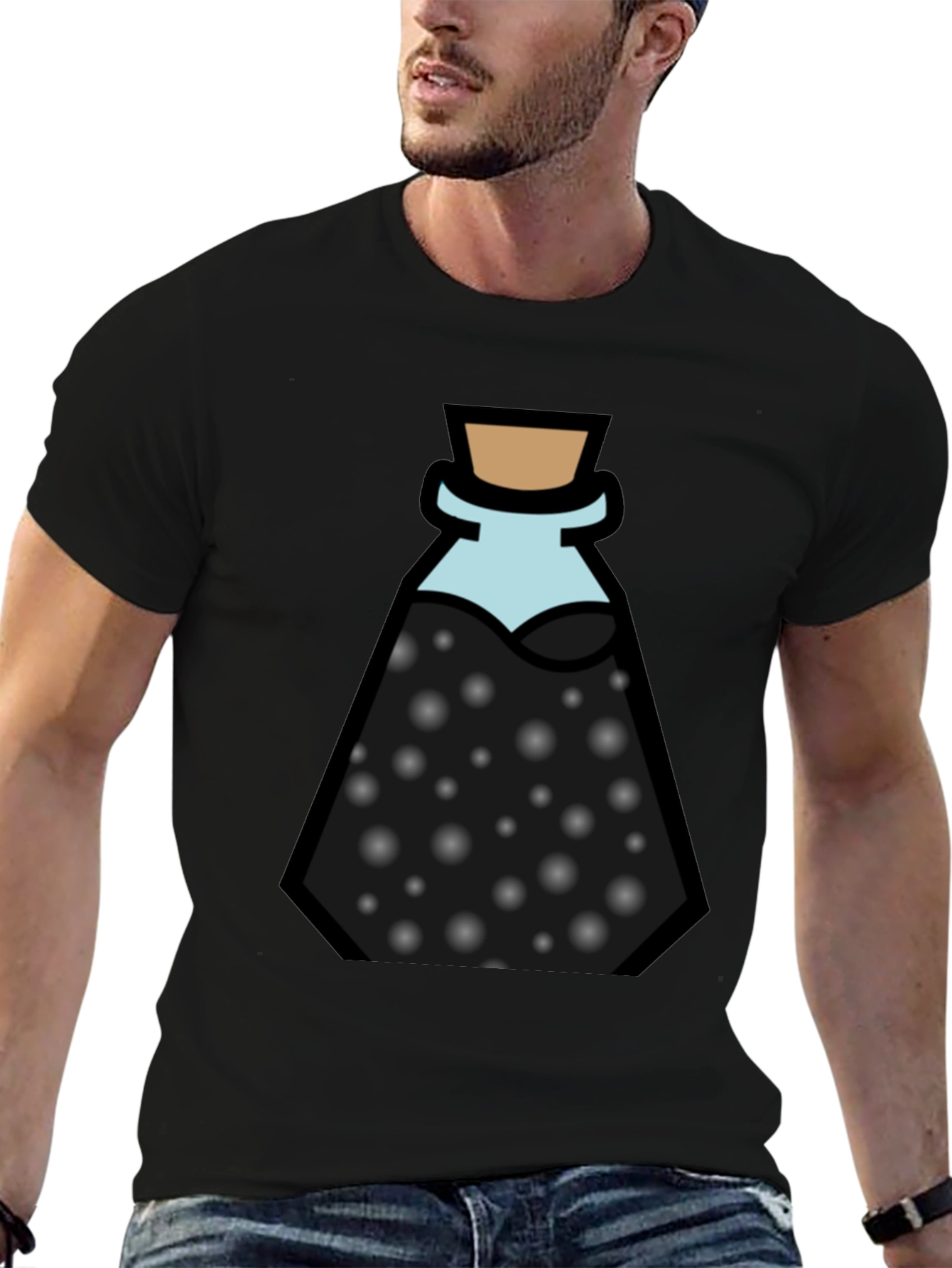 Potion Bottle Graphic Black T-Shirt