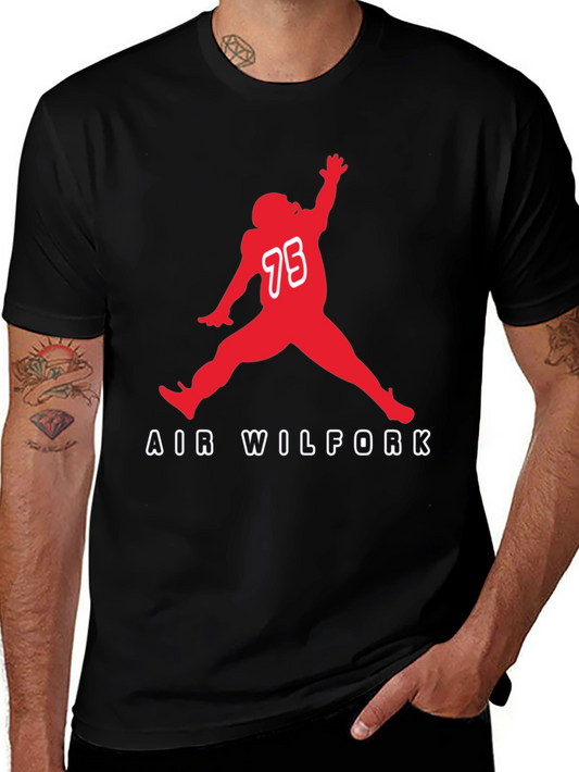 Air Wilfork Black Cotton Graphic Tee