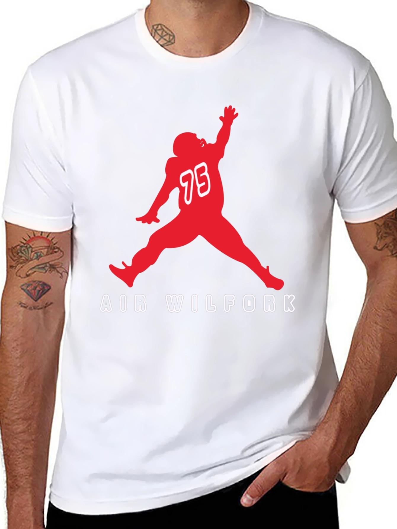 Air Wilfork Black Cotton Graphic Tee