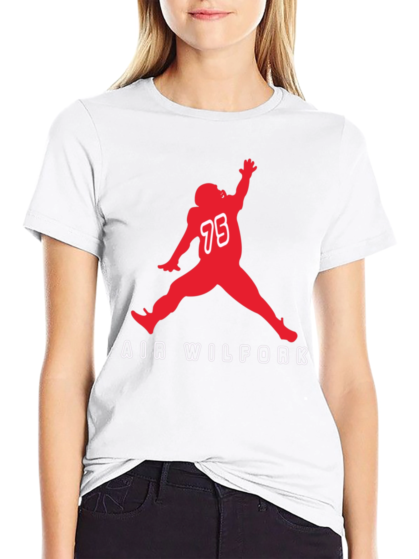 Air Wilfork Black Cotton Graphic Tee