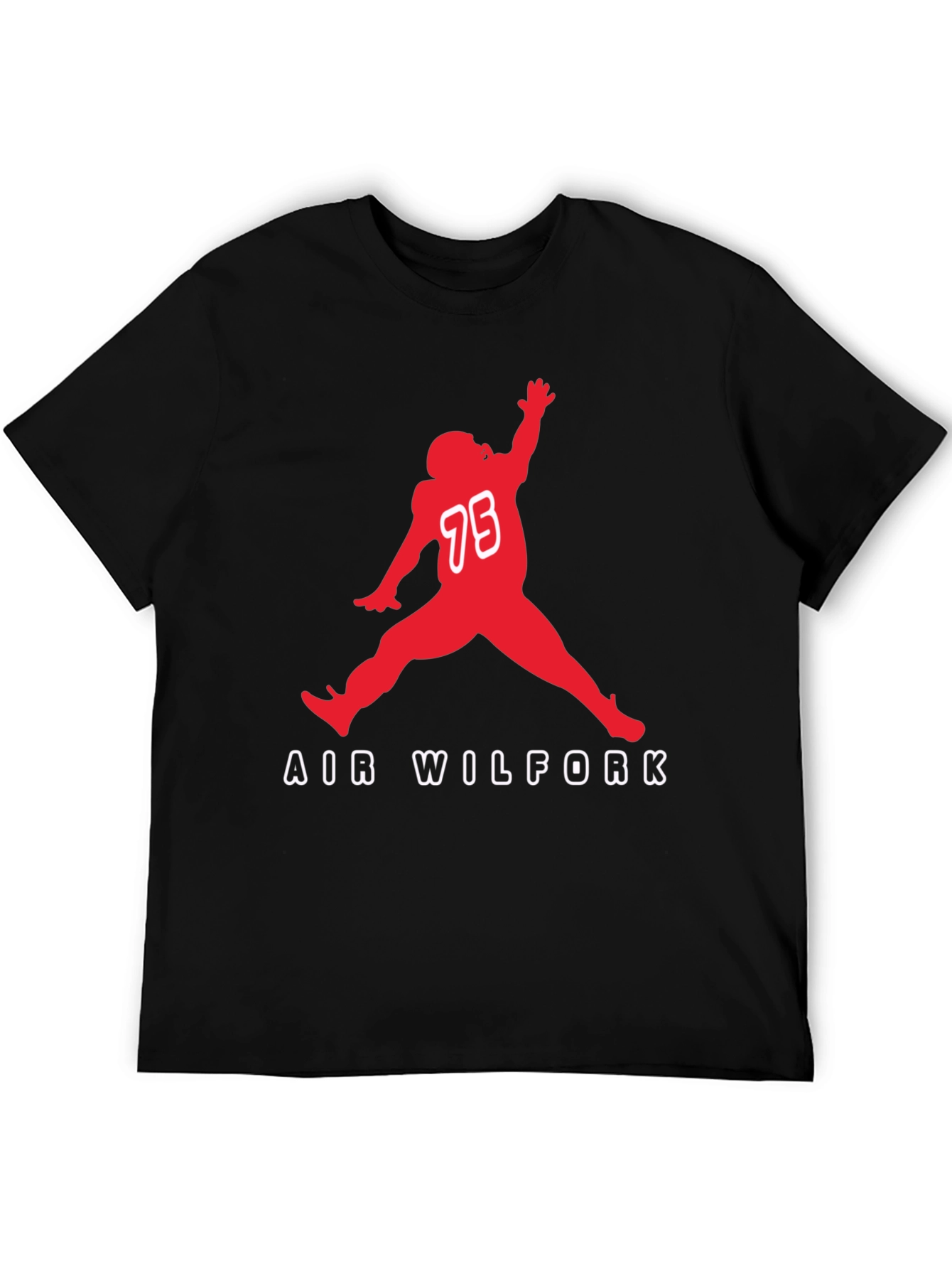 Air Wilfork Black Cotton Graphic Tee