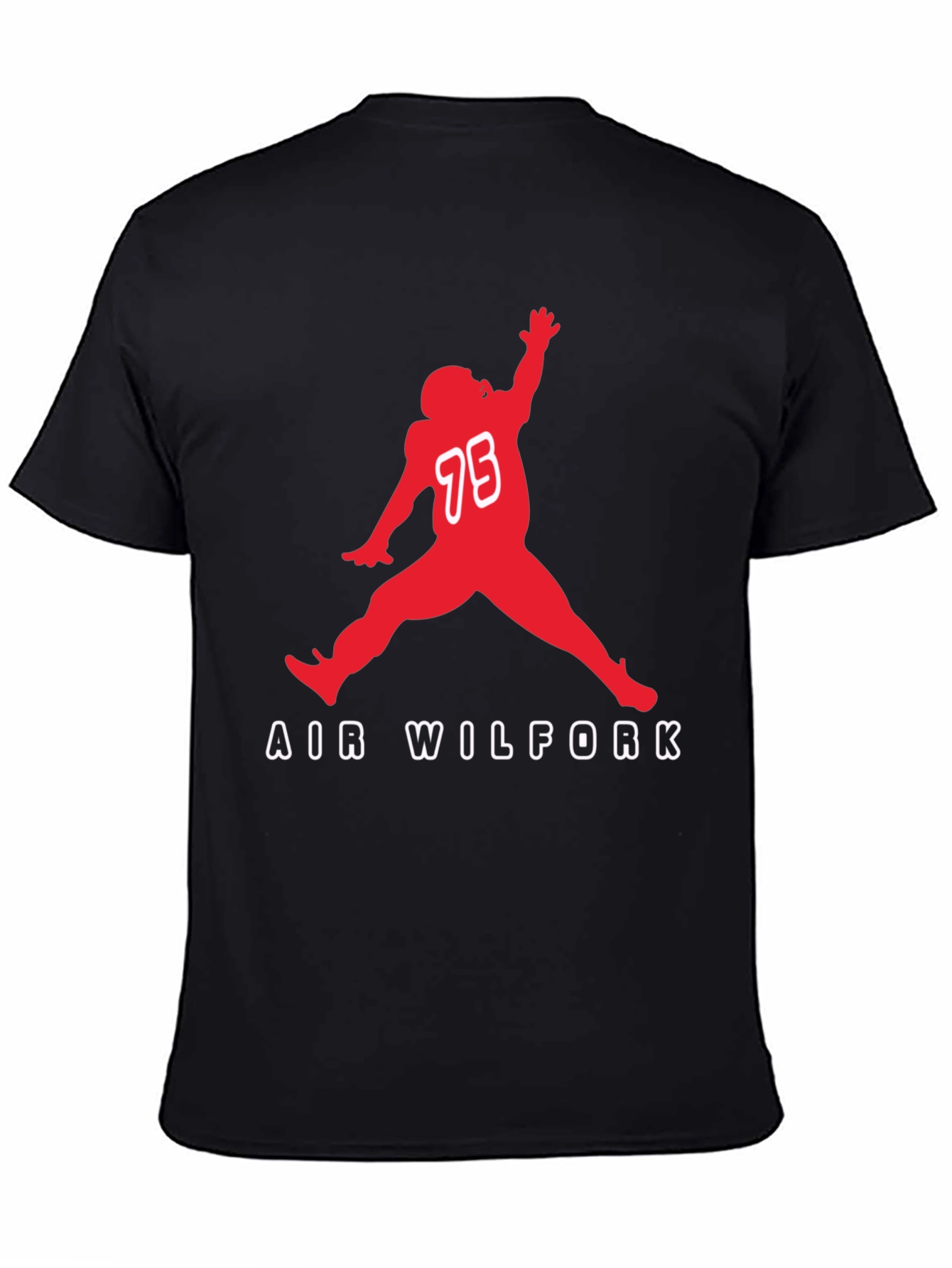 Air Wilfork Black Cotton Graphic Tee