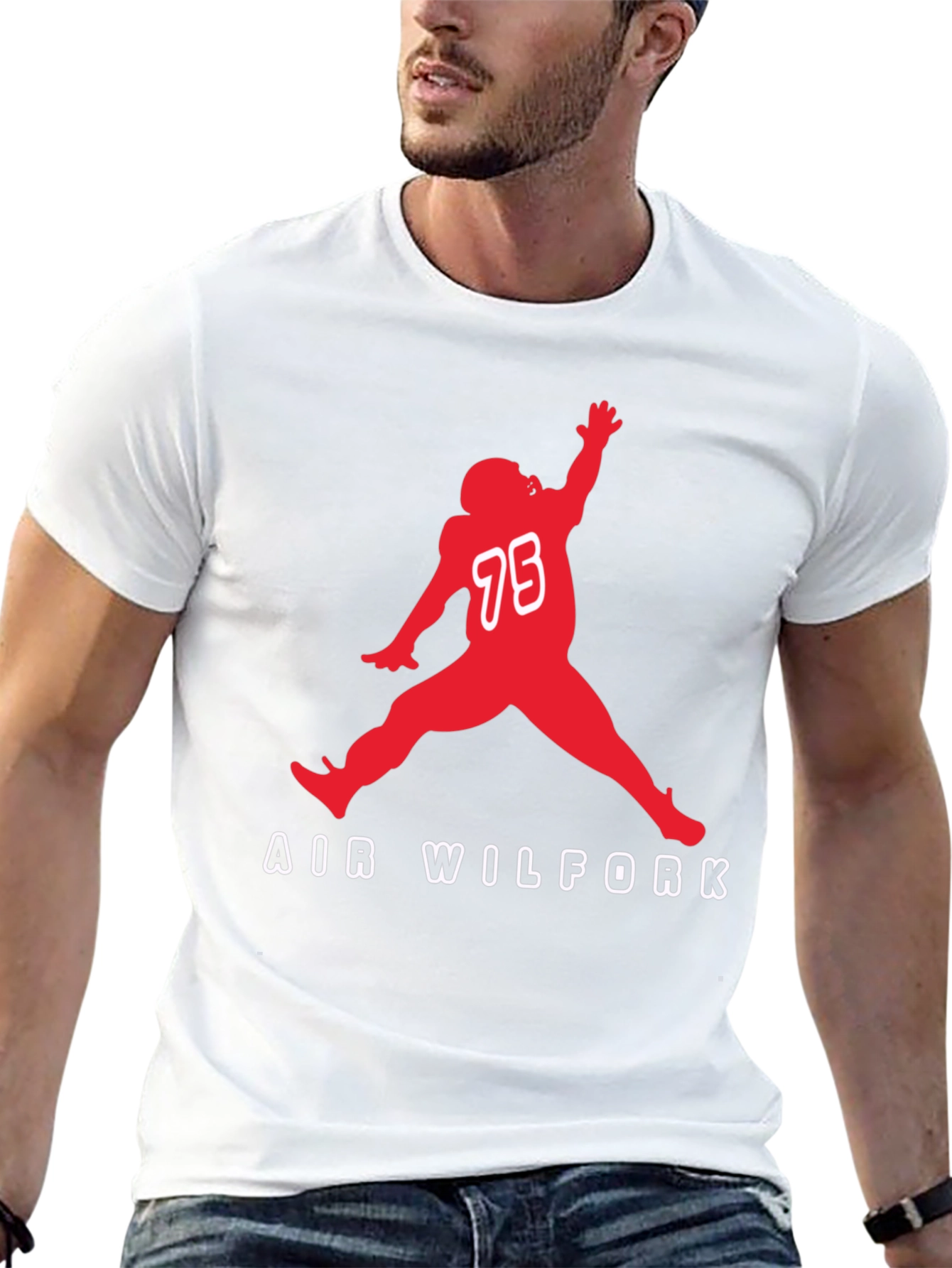 Air Wilfork Black Cotton Graphic Tee