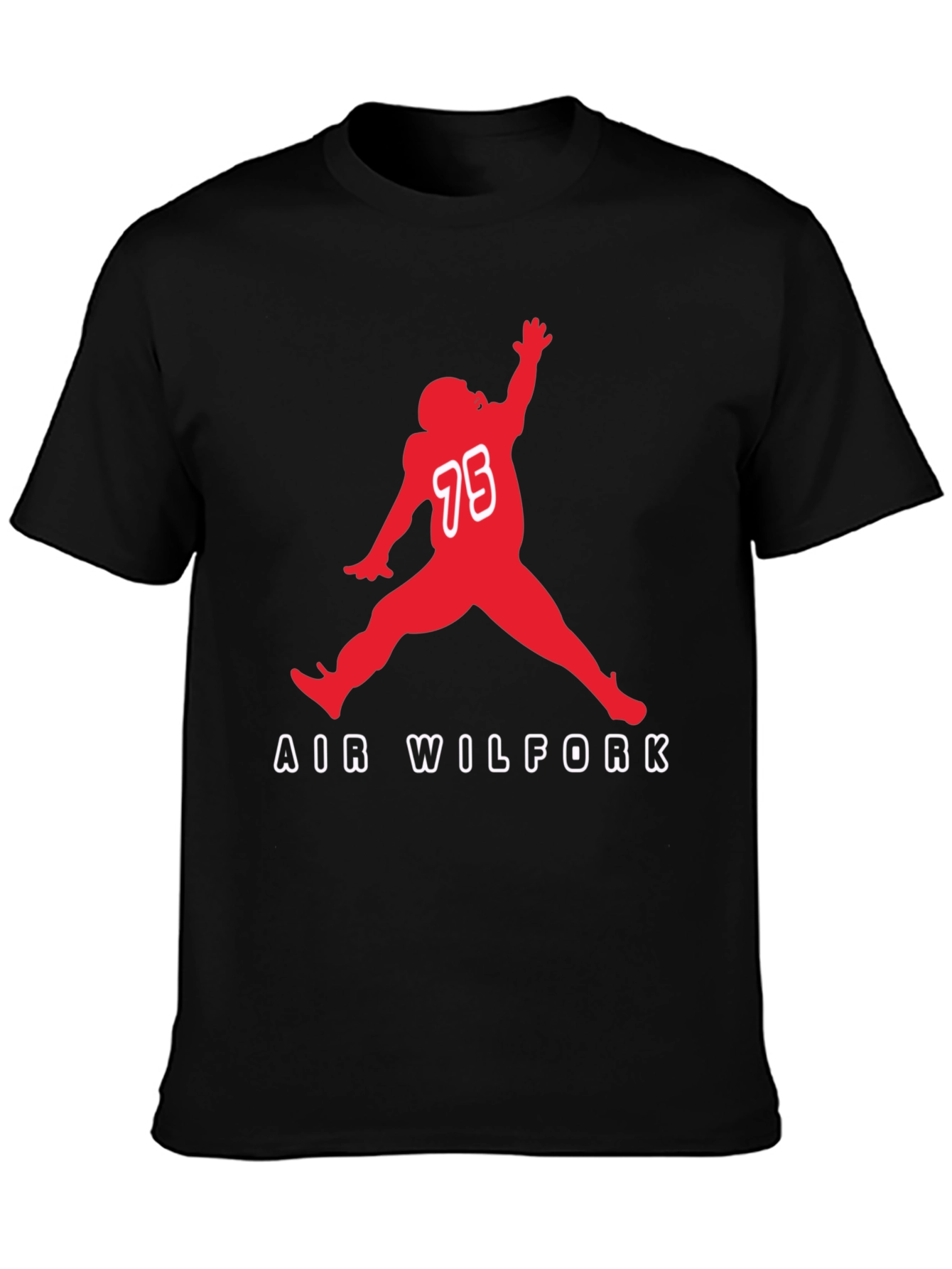 Air Wilfork Black Cotton Graphic Tee