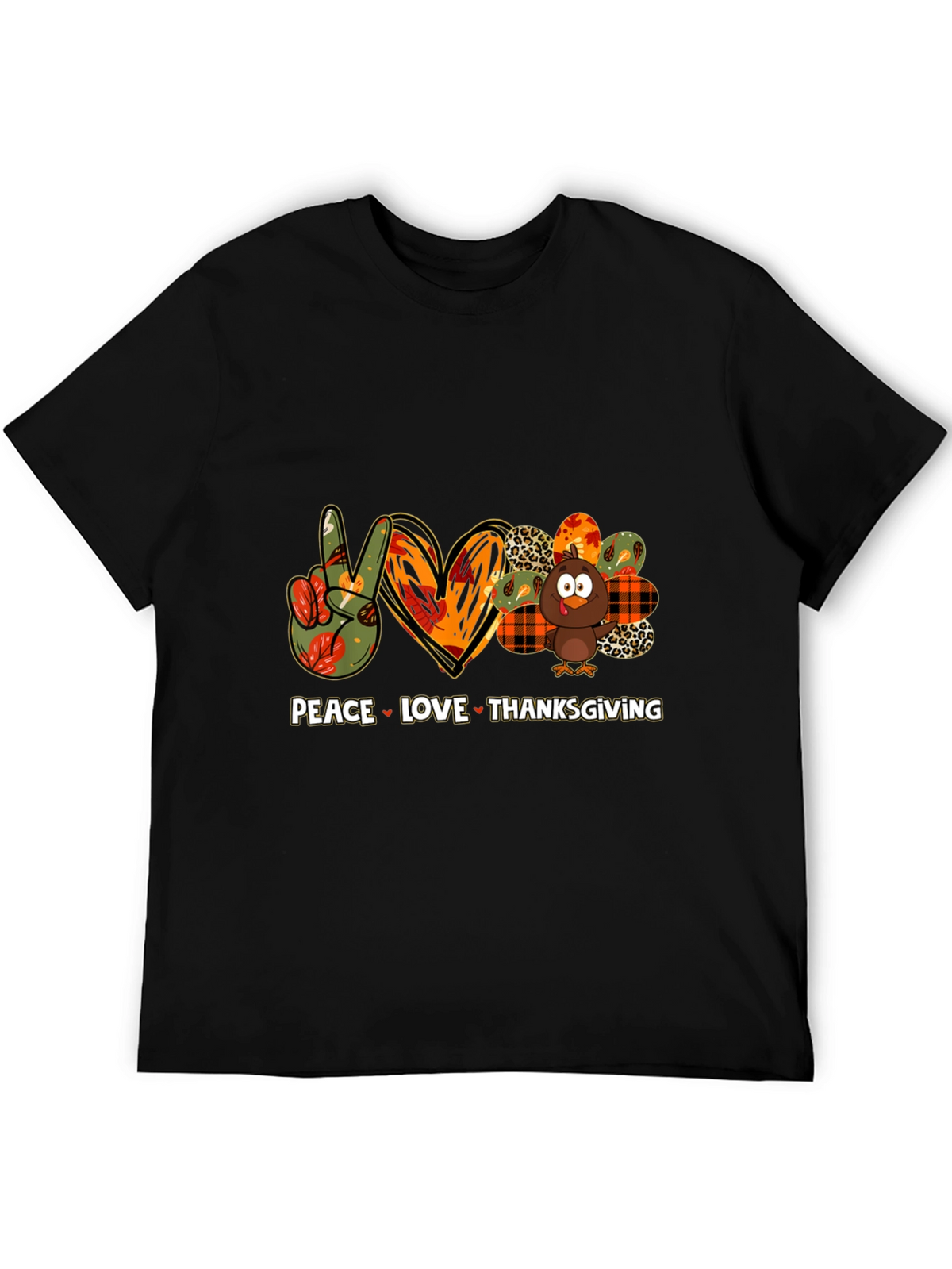 Peace Love Thanksgiving Graphic T-Shirt