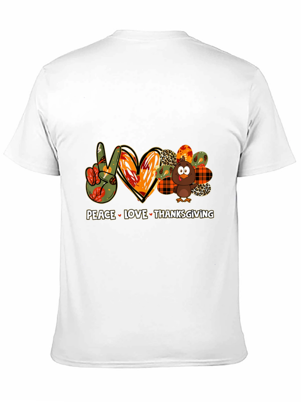 Peace Love Thanksgiving Graphic T-Shirt