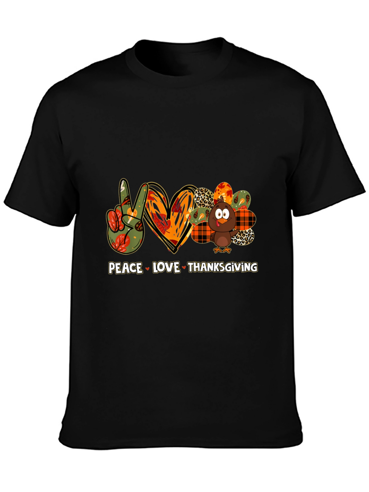 Peace Love Thanksgiving Graphic T-Shirt