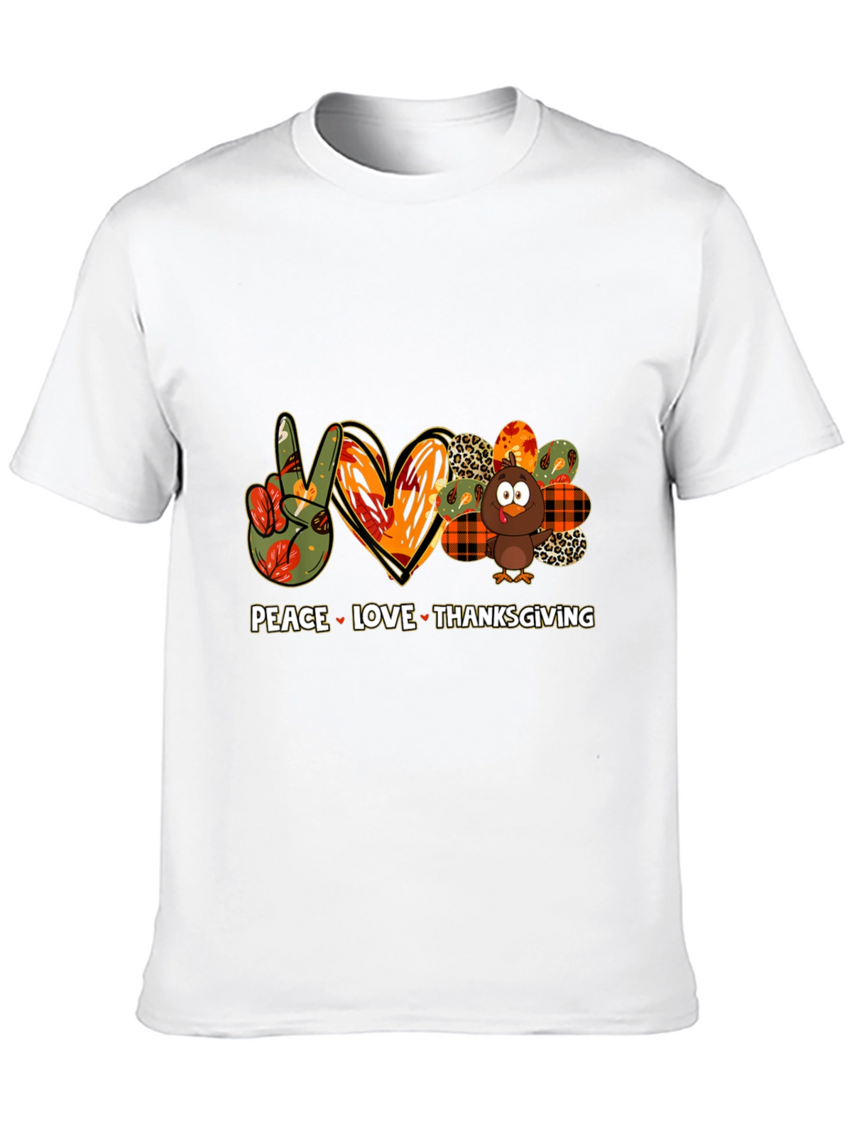 Peace Love Thanksgiving Graphic T-Shirt