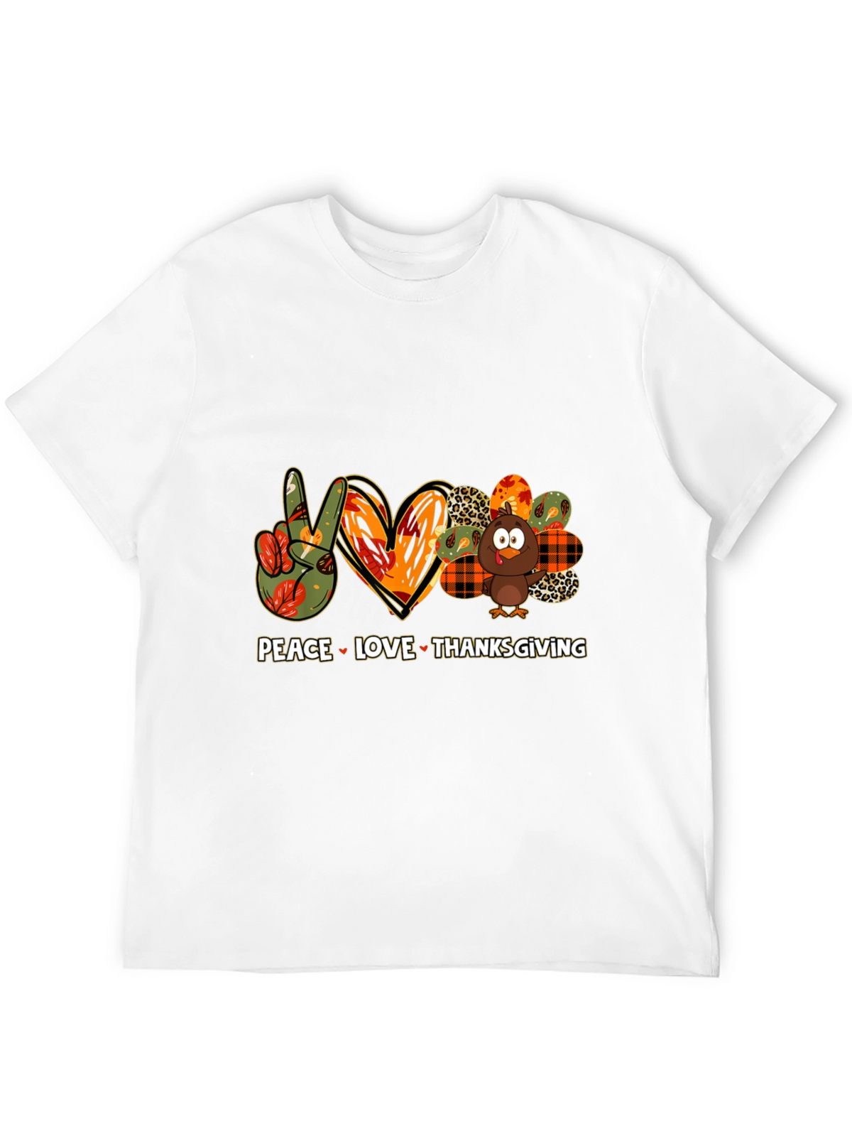 Peace Love Thanksgiving Graphic T-Shirt