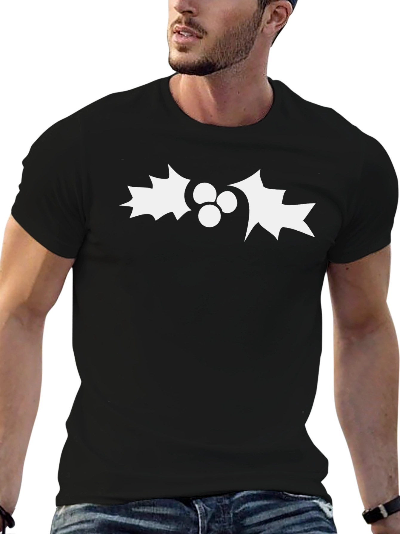 Festive Holly Graphic Tee - Holiday Style
