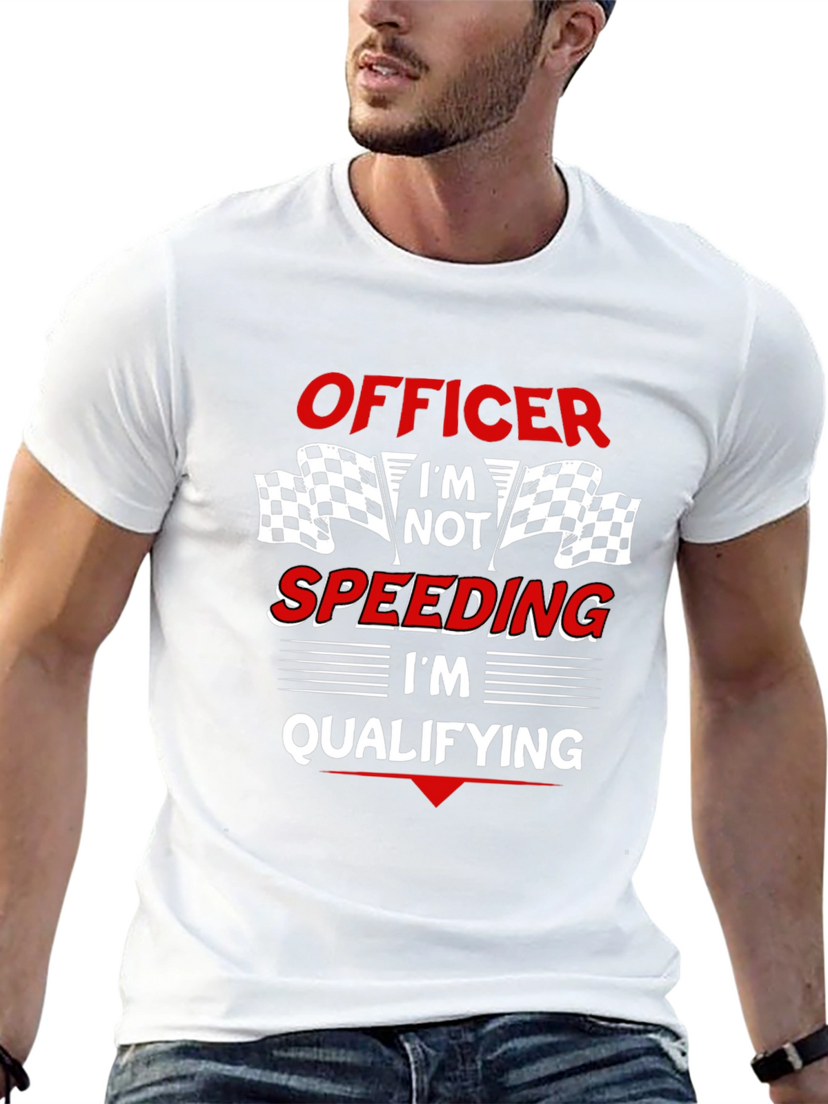 Officer Im Qualifying T-Shirt: Race Car Driver Humor