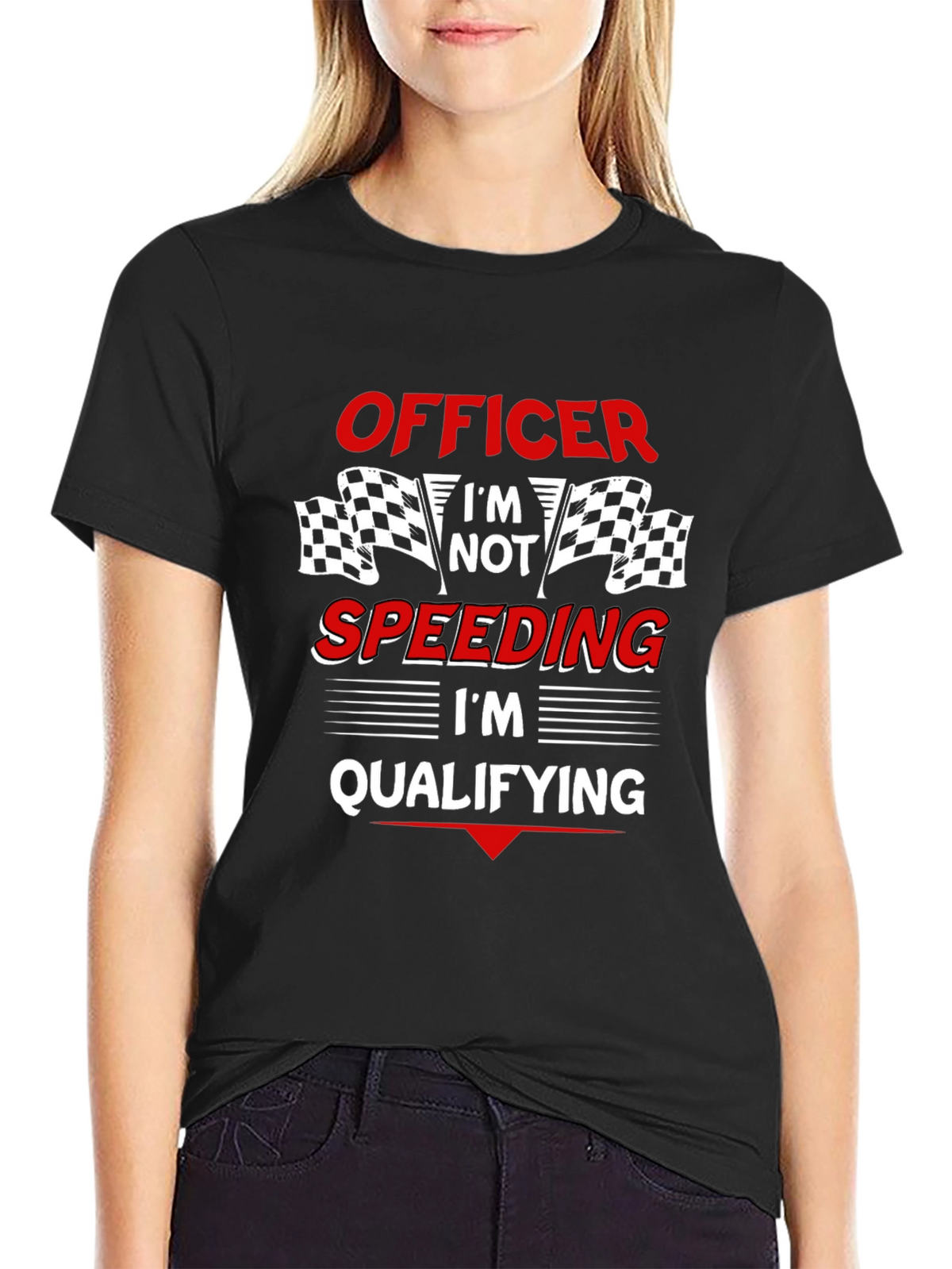 Officer Im Qualifying T-Shirt: Race Car Driver Humor