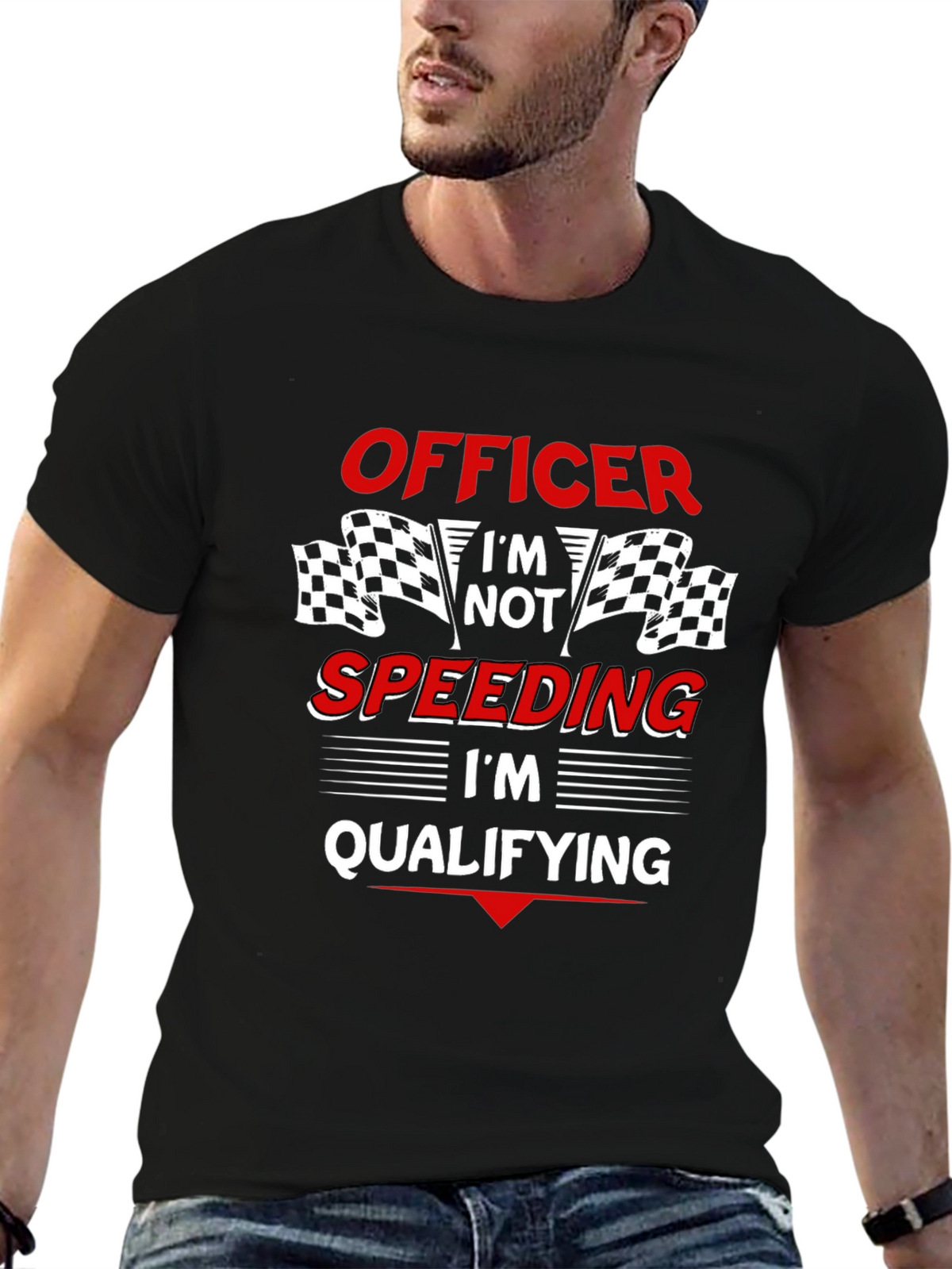 Officer Im Qualifying T-Shirt: Race Car Driver Humor