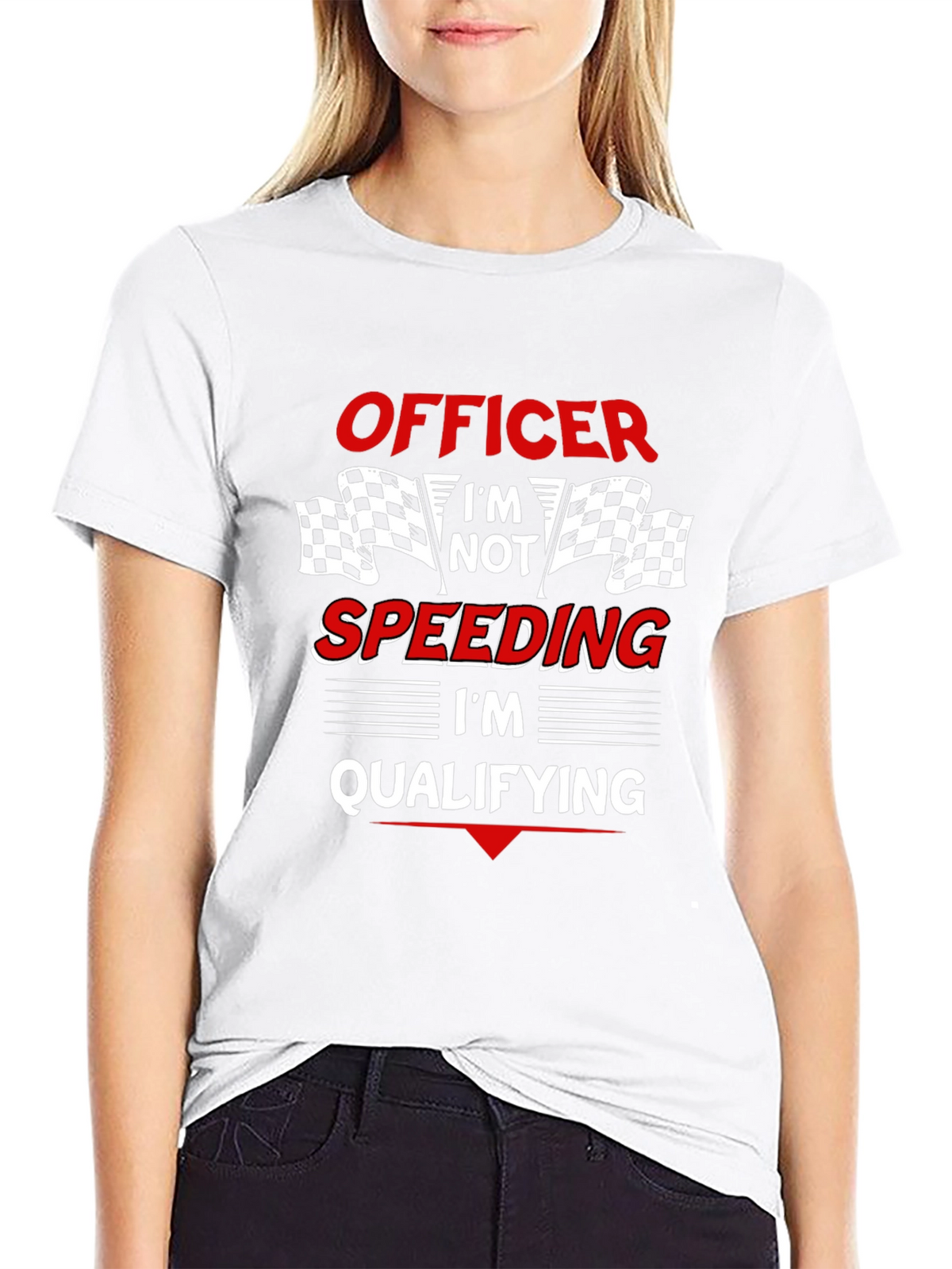 Officer Im Qualifying T-Shirt: Race Car Driver Humor