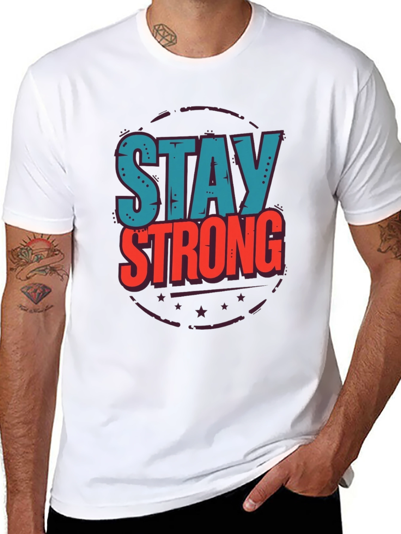 Stay Strong Graphic T-Shirt - Motivational Design