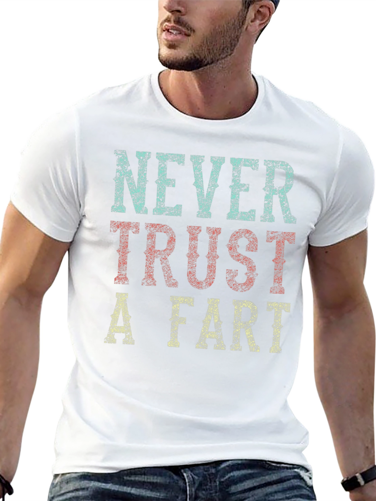 Never Trust A Fart Graphic Tee - Black Cotton