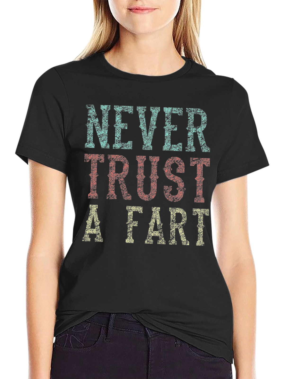 Never Trust A Fart Graphic Tee - Black Cotton