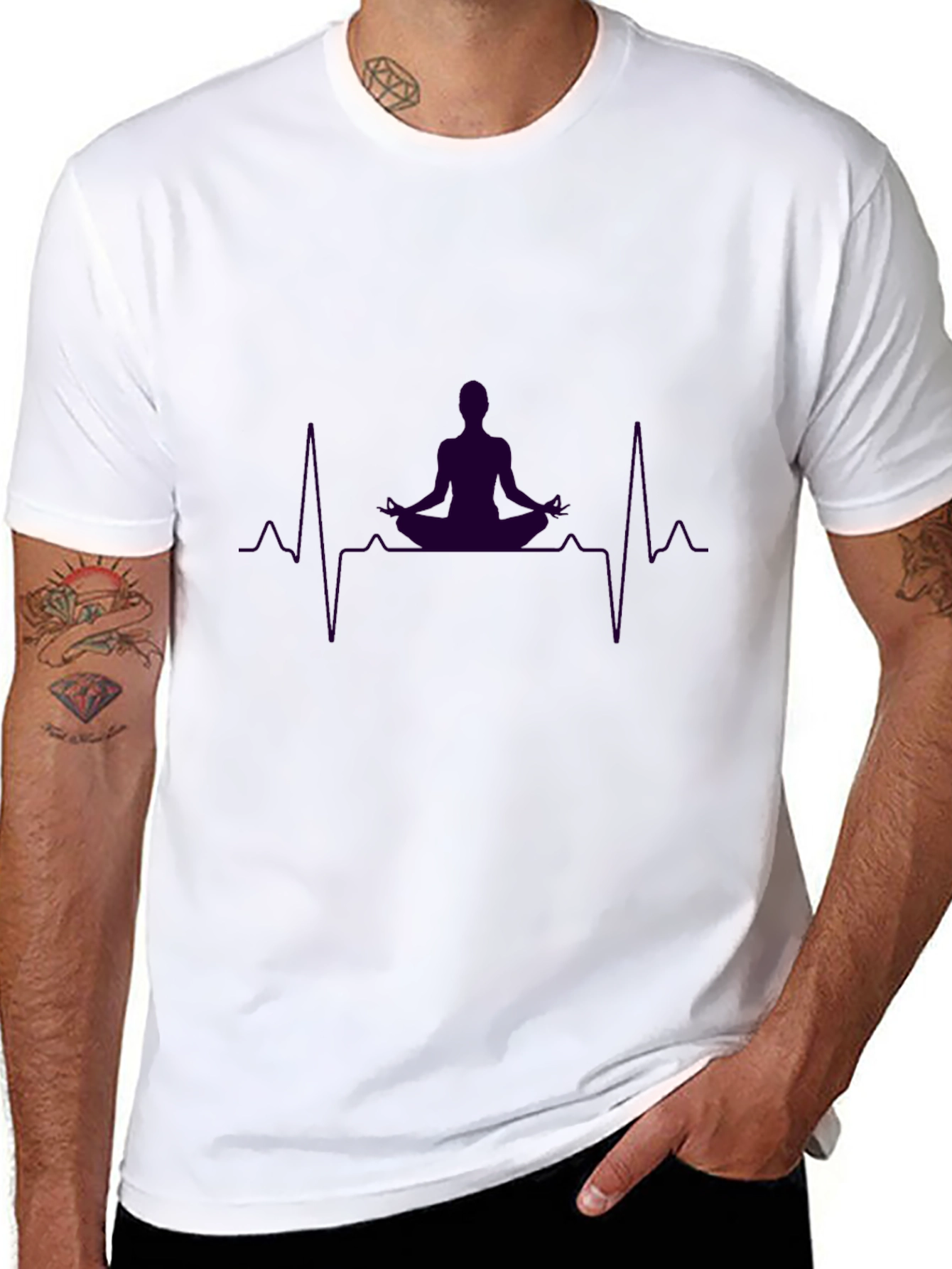 Yoga Heartbeat T-Shirt - Zen Meditation Tee