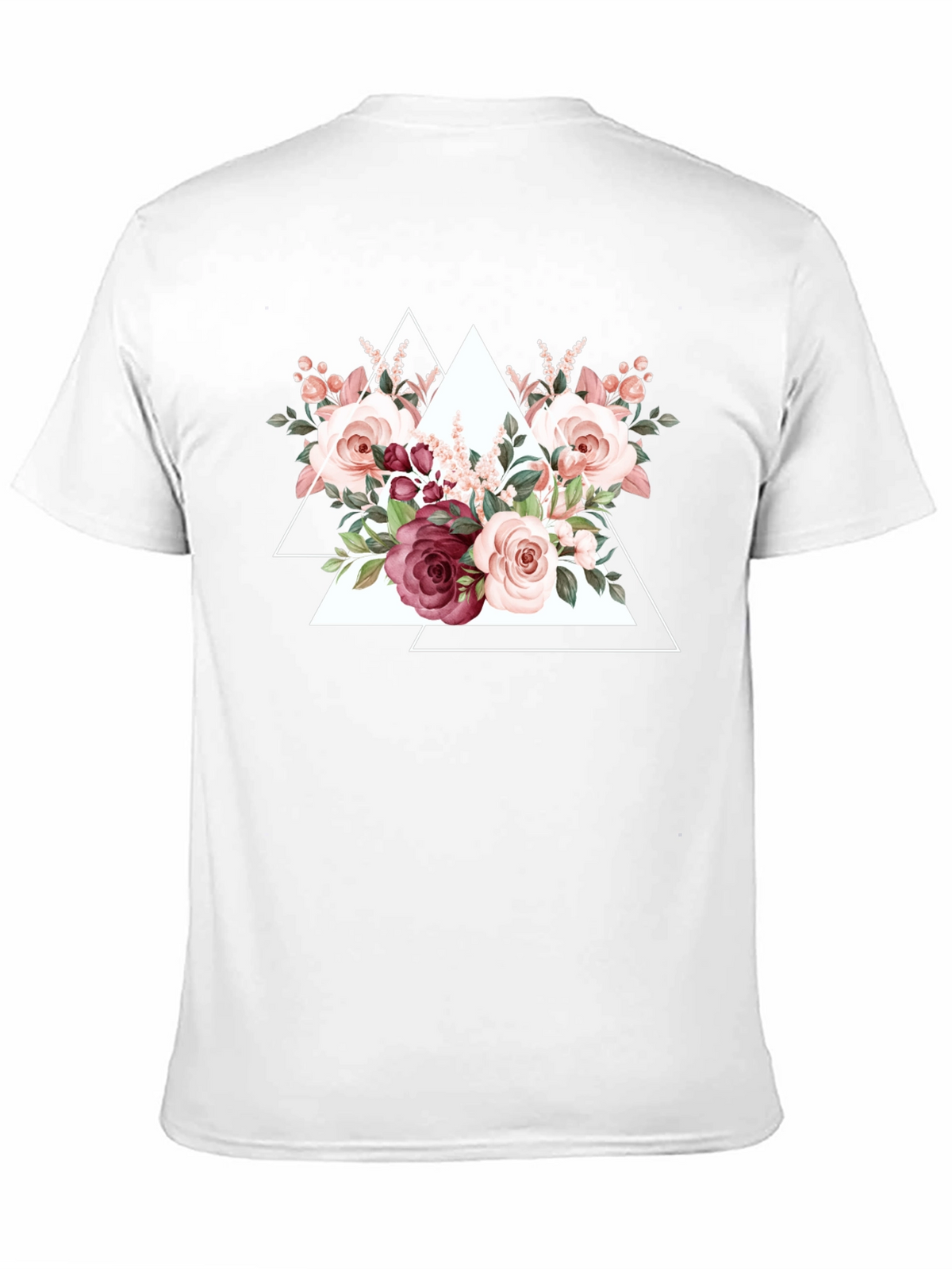 Floral Triangle Graphic Tee - Black