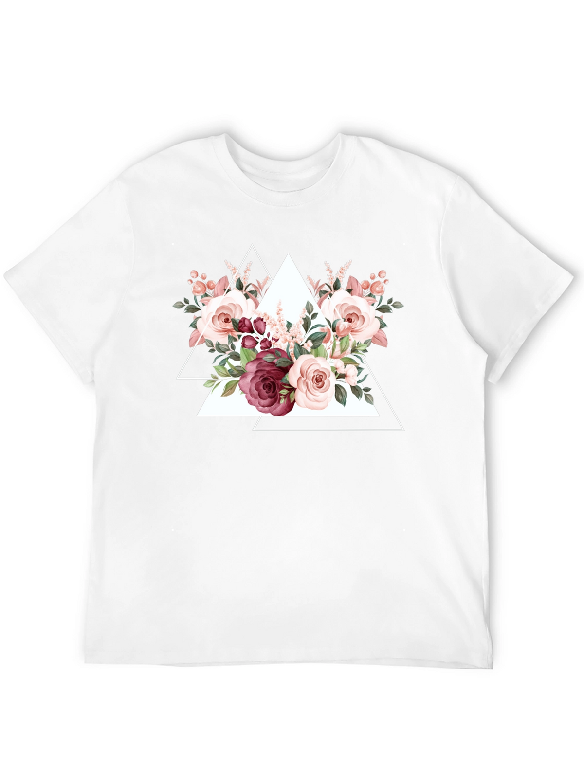 Floral Triangle Graphic Tee - Black