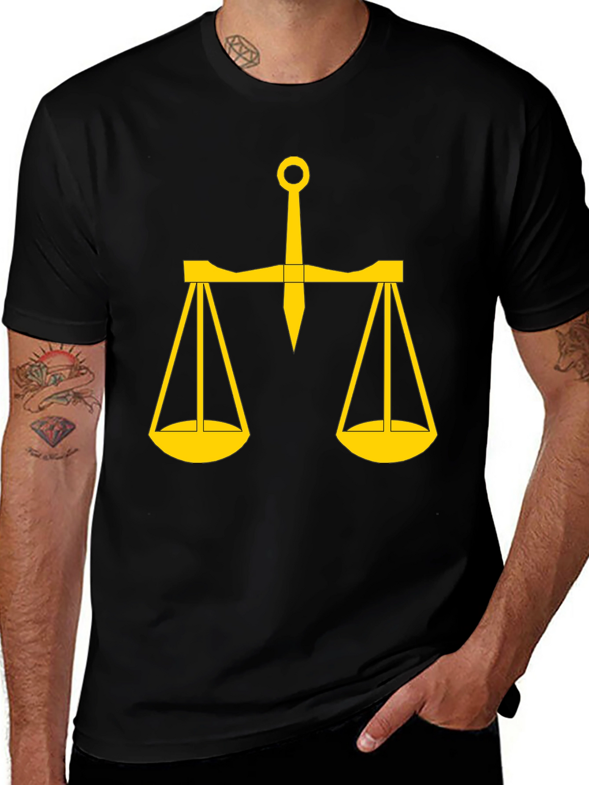 Scales of Justice Graphic Tee - Black