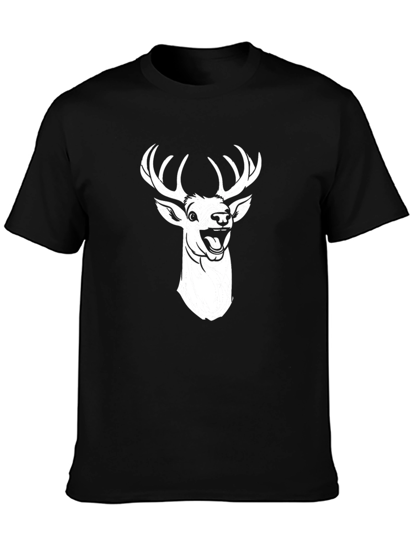 Deer Graphic Tee - Black T-Shirt for Men